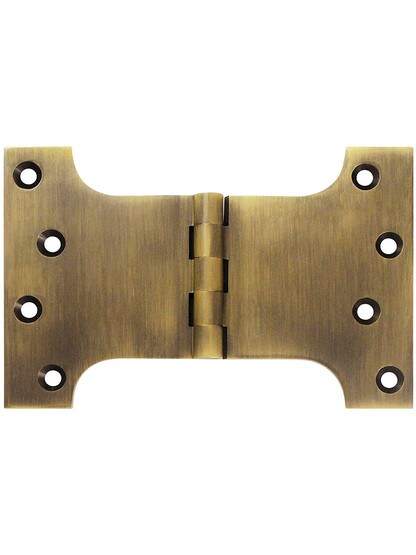 4 inch x 6 inch Premium Brass Parliament Door Hinge in Antique Brass.